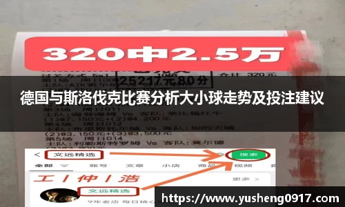 德国与斯洛伐克比赛分析大小球走势及投注建议